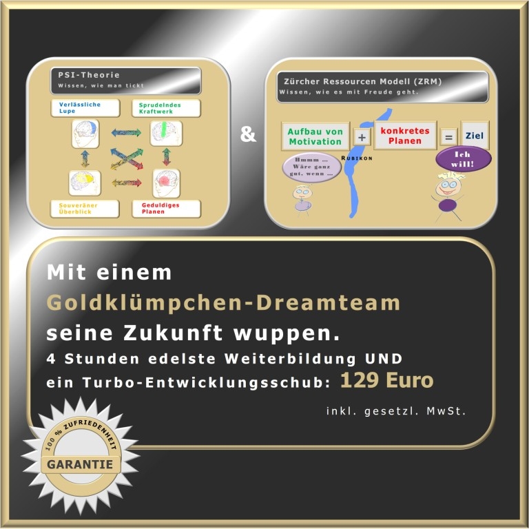 Die vier sozialen Grundbedürfnisse: Anschluss, Leistung, Macht, Freiheit, MUT = bewusst, OMT = unbewusst
