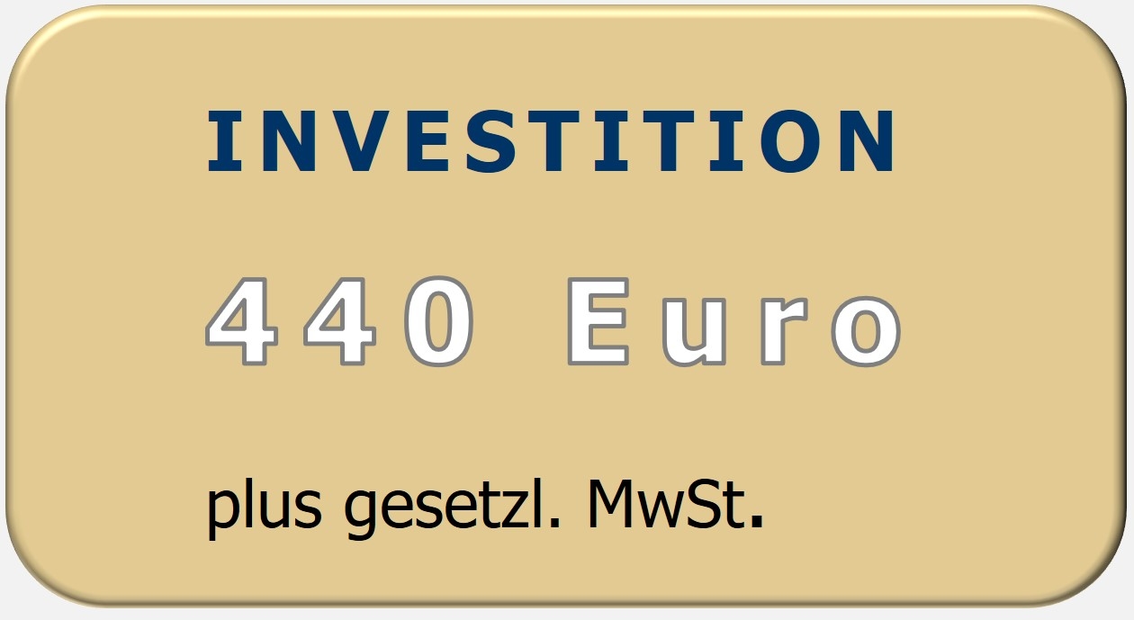 Investition; Teilnehmerbetrag _ Selbstmanagement-Workshop _ Hartmut Neusitzer 